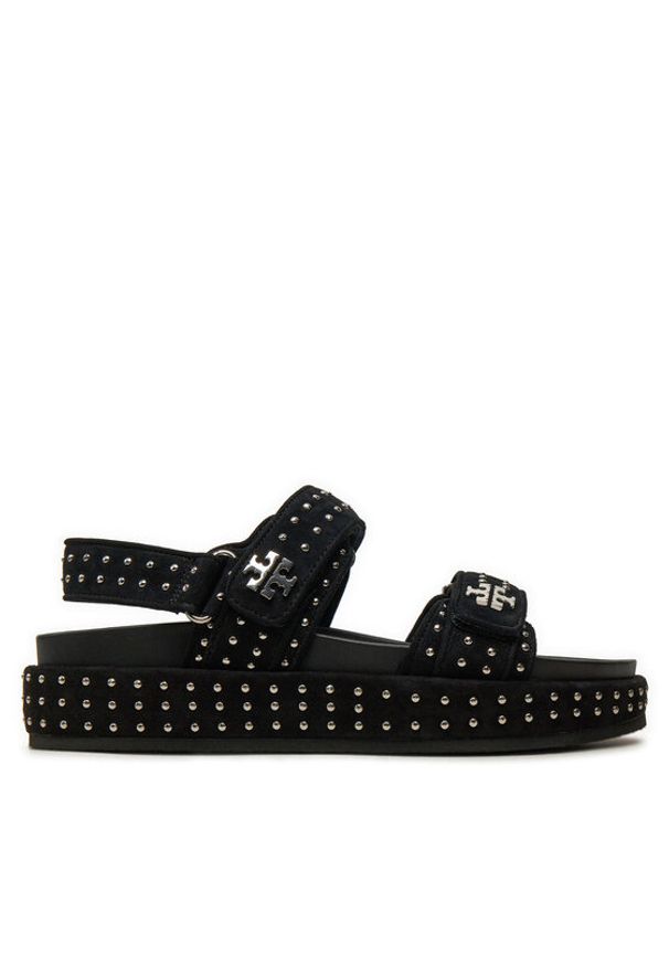 Tory Burch Sandały Kira Sport Sandal 159921 Czarny. Kolor: czarny. Materiał: zamsz, skóra. Styl: sportowy
