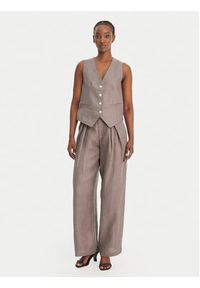 Eleh Kamizelka garniturowa SS260027 Szary Oversize. Kolor: szary. Materiał: len #5