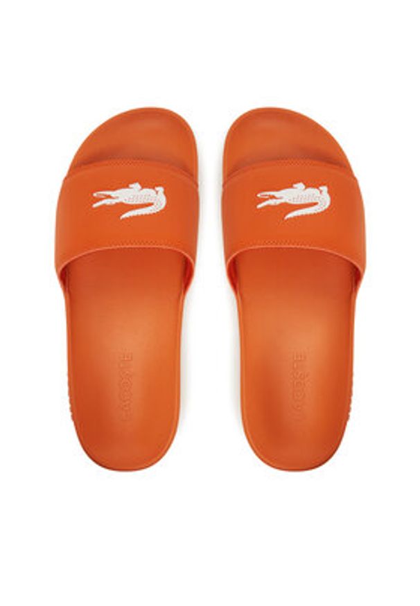 Lacoste Klapki Serve Sliders 7-49CMA0041 Pomarańczowy. Kolor: pomarańczowy. Materiał: skóra