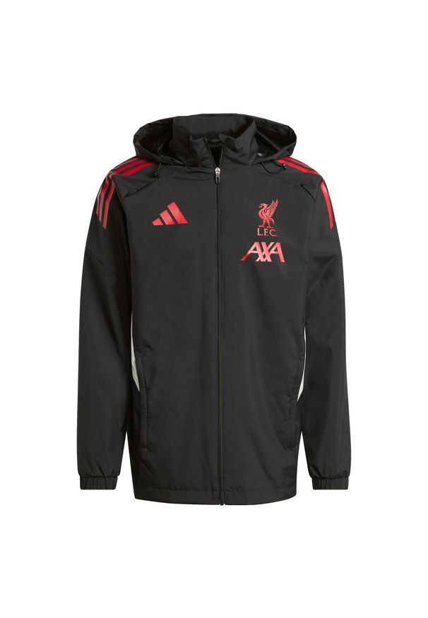 Adidas - Kurtka dresowa zewnętrzna Liverpool FC 2025/26. Kolor: czarny. Materiał: dresówka. Sport: piłka nożna