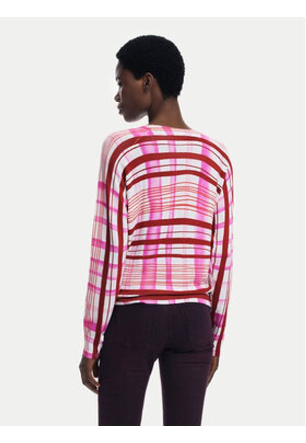 Desigual Sweter Noruega 25WWJF41 Czerwony Regular Fit. Kolor: czerwony. Materiał: wiskoza