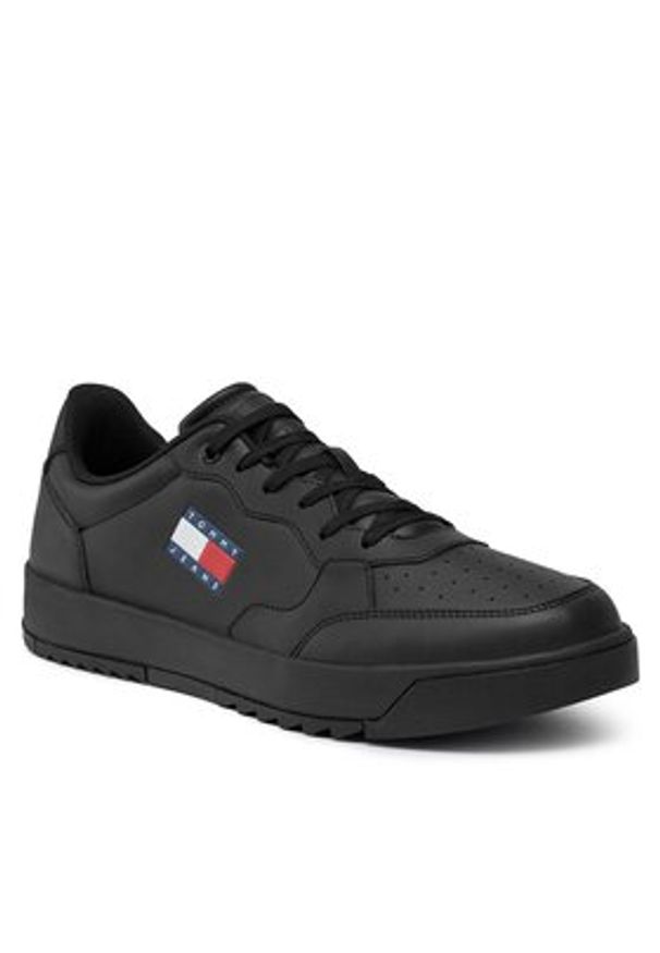 Tommy Jeans Sneakersy Retro Ess EM0EM01397 Czarny. Kolor: czarny. Materiał: skóra