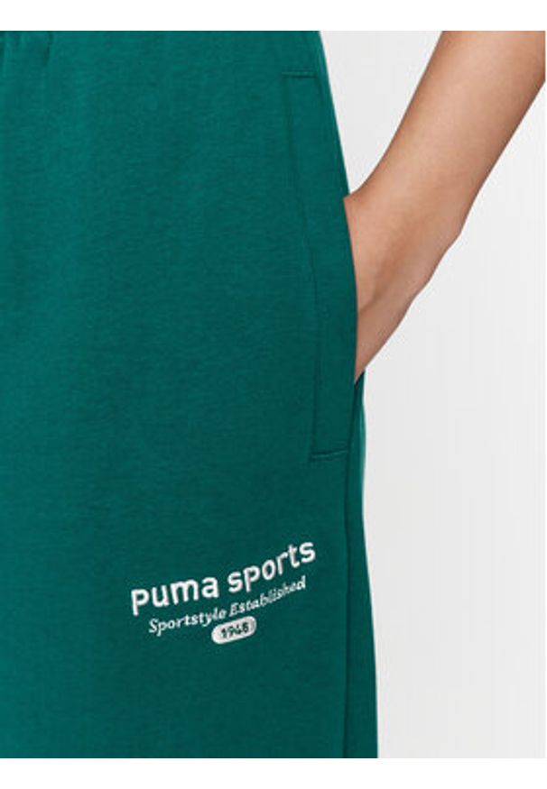 Puma Spodnie dresowe Puma Team 621442 Zielony Regular Fit. Kolor: zielony. Materiał: syntetyk, bawełna