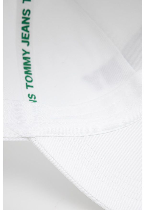 Tommy Jeans Czapka kolor biały z aplikacją. Kolor: biały. Materiał: bawełna. Wzór: aplikacja