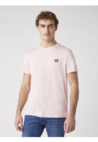 Wrangler - MĘSKI T-SHIRT WRANGLER SS SIGN OFF TEE SILVER PINK W7C07D3TU 112131607