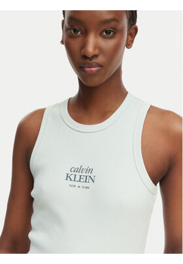 Calvin Klein Jeans Top LV047F239G Zielony jasny Slim Fit. Kolor: zielony. Materiał: bawełna