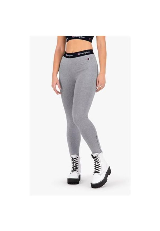 Spodnie treningowe damskie Champion Wmns Script Logo Waist Zip Detail Leggings. Kolor: szary. Materiał: dresówka