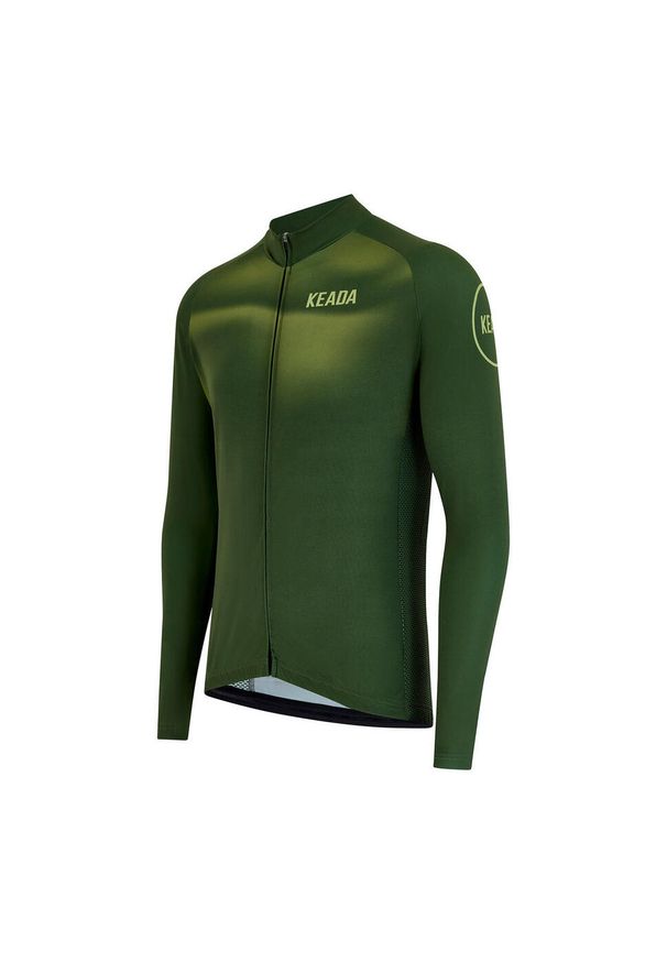 KEADA SPORTS - Męska koszulka rowerowa z długim rękawem - Onwards Four. Kolor: zielony. Długość rękawa: długi rękaw. Długość: długie