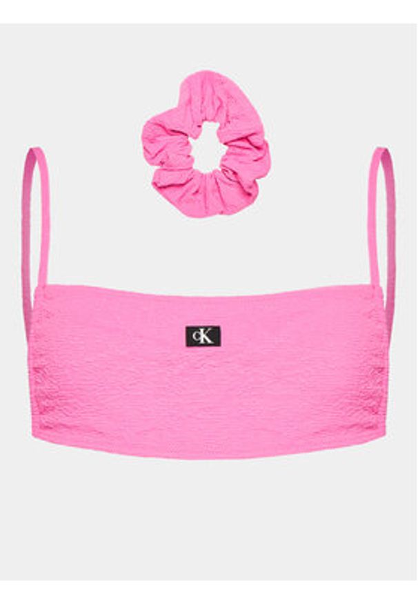 Calvin Klein Swimwear Góra od bikini KW0KW02395 Różowy. Kolor: różowy. Materiał: syntetyk
