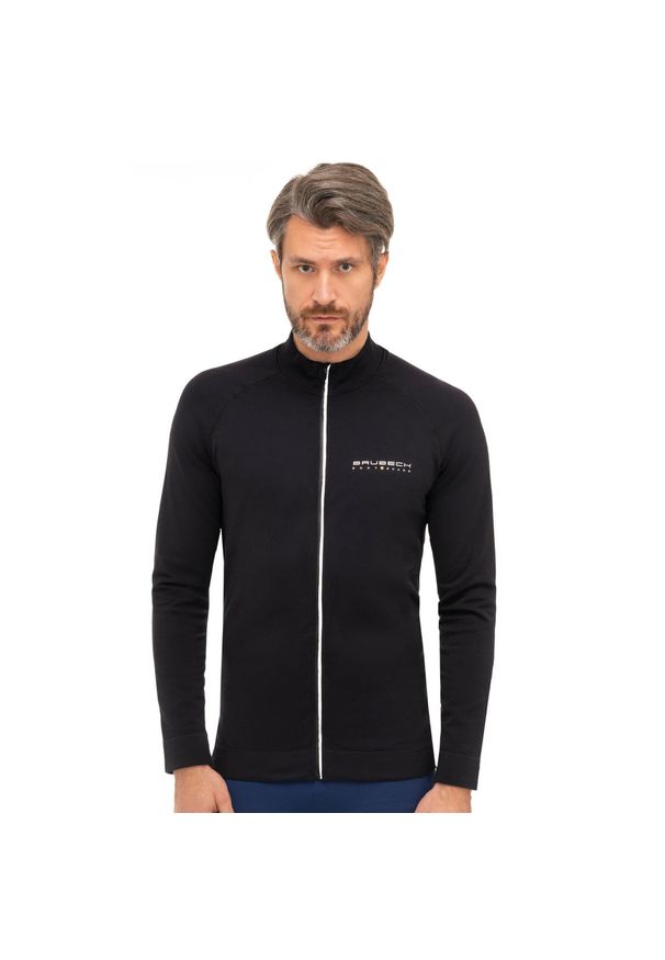 Bluza dresowa termoaktywna rozpinana męska Brubeck Athletic. Kolor: czarny. Materiał: poliamid, elastan, poliester. Sport: kolarstwo, bieganie