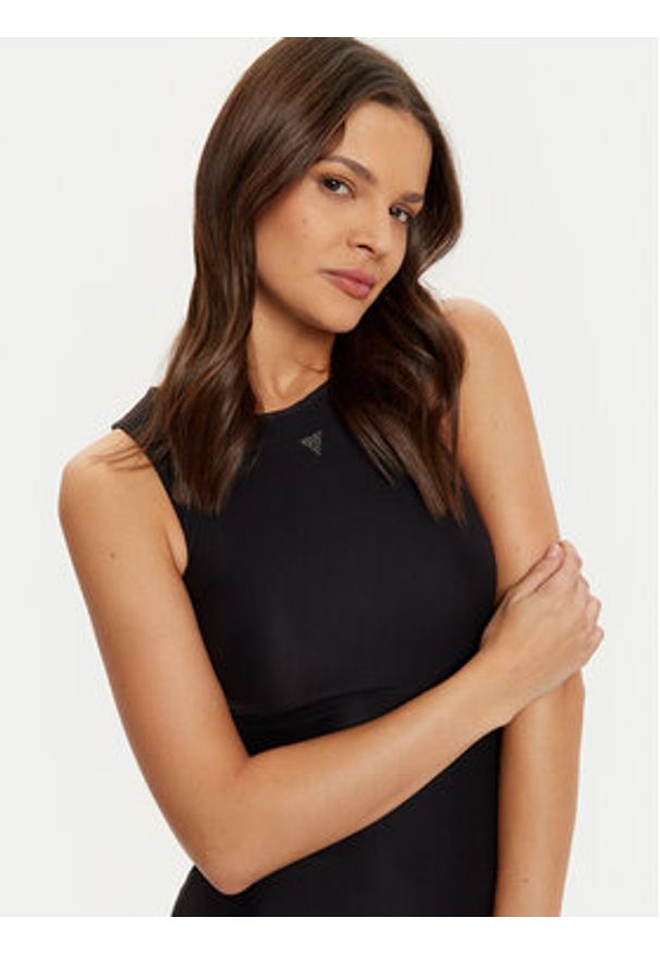 Guess Sukienka dzianinowa W4YK0J KCDE0 Czarny Slim Fit. Kolor: czarny. Materiał: syntetyk