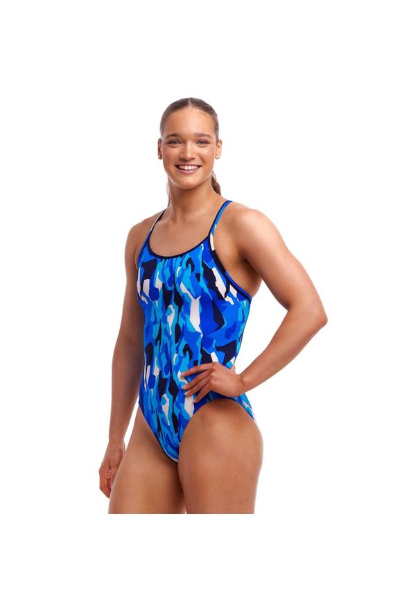 Strój kąpielowy jednoczęściowy FUNKITA Chaz Michael - Diamond Back. Kolor: niebieski
