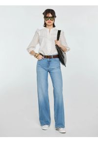 Big-Star - Bluzka damska bawełniana z rękawem 3/4 biała Bohna 100. Okazja: na spacer, na spotkanie biznesowe, do pracy. Typ kołnierza: kołnierzyk stójkowy, kołnierz z falbankami. Kolor: biały. Materiał: bawełna. Wzór: ażurowy, haft, aplikacja. Styl: biznesowy, elegancki, boho #6