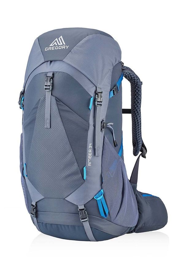 Gregory plecak Amber 34 damski kolor szary duży gładki. Kolor: szary. Materiał: materiał. Wzór: gładki