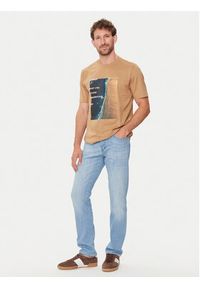 BOSS - Boss T-Shirt Tiburt 388 50512132 Beżowy Regular Fit. Kolor: beżowy. Materiał: bawełna
