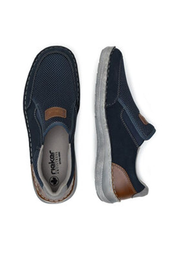 Rieker Półbuty 03053-14 Granatowy. Kolor: niebieski. Materiał: materiał