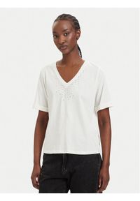 Liu Jo Sport T-Shirt TA6284 JS923 Kremowy Regular Fit. Kolor: kremowy. Materiał: bawełna. Styl: sportowy #1