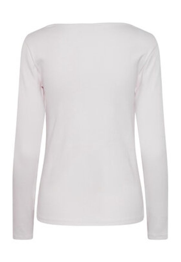 Pieces Bluzka 17135564 Biały Slim Fit. Kolor: biały. Materiał: bawełna