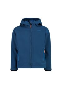 Kurtka dziecięca turystyczna CMP 3A00094. Okazja: na co dzień. Typ kołnierza: kaptur. Kolor: niebieski. Materiał: softshell. Styl: casual, sportowy #1
