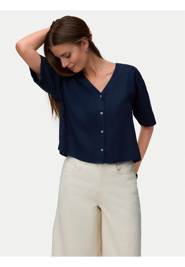 Vero Moda Koszula Rosie 10346914 Granatowy Loose Fit. Kolor: niebieski. Materiał: wiskoza