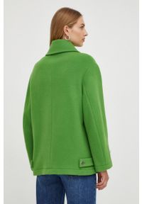 Beatrice B płaszcz wełniany kolor zielony przejściowy oversize. Kolor: zielony. Materiał: wełna. Styl: klasyczny #5