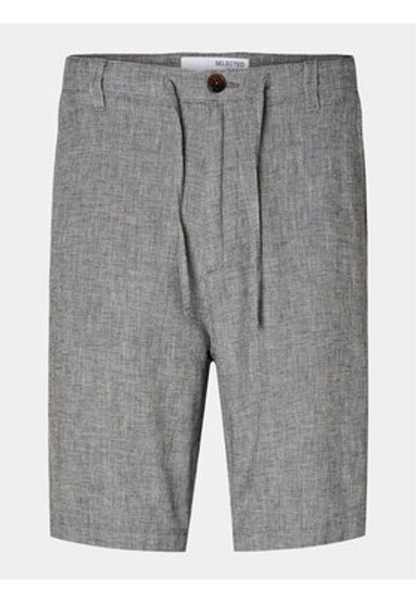 Selected Homme Szorty materiałowe Slhregular-Brody 16087638 Szary Regular Fit. Kolor: szary. Materiał: len, bawełna