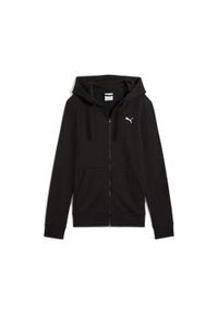Damska bluza z kapturem zapinana na zamek Puma Essential Fleece. Typ kołnierza: kaptur. Kolor: czarny. Wzór: haft #1