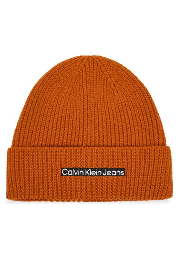 Calvin Klein Jeans Czapka Institutional K50K509895 Pomarańczowy. Kolor: pomarańczowy. Materiał: akryl