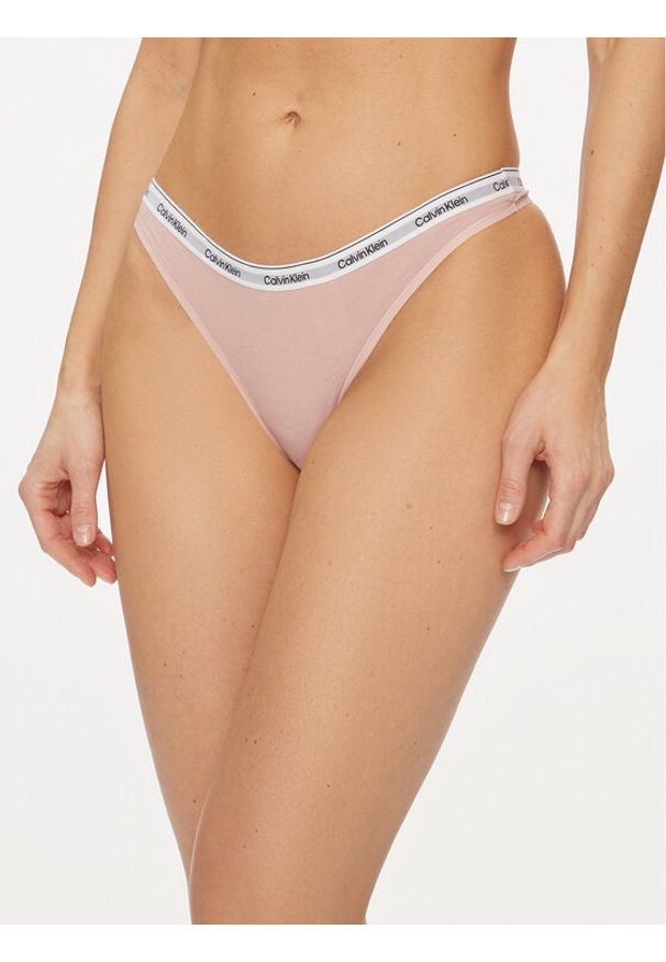 Calvin Klein Underwear Stringi 000QD5043E Różowy. Kolor: różowy. Materiał: bawełna