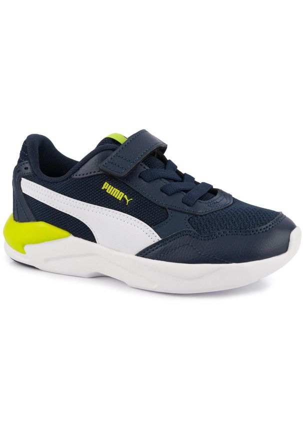 Puma - Buty sneakersy dziecięce na rzep granatowe PUMA X-RAY SPEED LITE AC PS. Zapięcie: rzepy. Kolor: niebieski, wielokolorowy, żółty. Sport: turystyka piesza