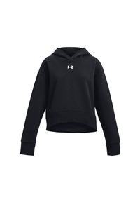 Bluza dresowa dziewczęca Under Armour UA Rival Fleece Crop Hoodie - czarna. Kolor: czarny. Materiał: dresówka #1