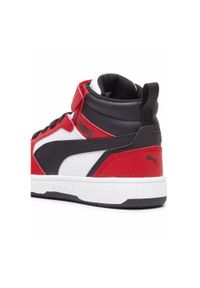 Buty do chodzenia dla dzieci Puma 03 Rebound V6 Mid. Okazja: na co dzień. Wysokość cholewki: za kostkę. Zapięcie: rzepy. Kolor: biały, czerwony, wielokolorowy, czarny. Materiał: guma, materiał, tkanina, syntetyk. Szerokość cholewki: normalna. Sport: turystyka piesza