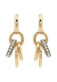 Tory Burch Kolczyki Miller Pave Interlocking Earring 160179 Złoty. Materiał: metalowe. Kolor: złoty