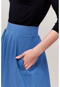 Marie Zélie - Spódnica Ada szaroniebieska. Kolor: niebieski. Materiał: bawełna, dzianina, guma, elastan #2