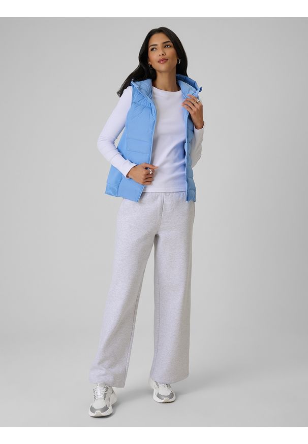 4f - 4F Bezrękawnik z wypełnieniem syntetycznym damski - niebieski M. Kolor: niebieski. Materiał: syntetyk. Długość rękawa: bez rękawów. Wzór: gładki