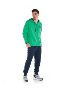 LEONE 1947 APPAREL - Sportowy dres męski Fluo z kapturem. Kolor: zielony, niebieski, wielokolorowy. Materiał: dresówka. Sport: fitness