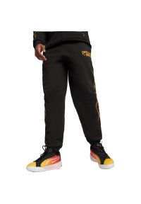 Spodnie Puma Caution Pant, Mężczyźni. Kolor: czarny. Materiał: materiał, bawełna. Sport: fitness