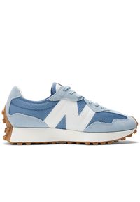 Buty New Balance MS327MQ - niebieskie. Okazja: na co dzień. Kolor: niebieski. Materiał: materiał, zamsz, skóra, guma. Szerokość cholewki: normalna