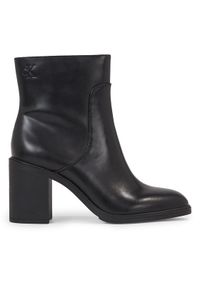 Calvin Klein Jeans Botki Mid Block Heel Boot Lth Wn YW0YW01259 Czarny. Kolor: czarny
