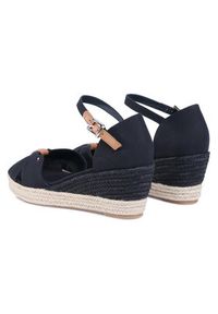 TOMMY HILFIGER - Tommy Hilfiger Espadryle Basic Opened Toe Mid Wedge FW0FW04785 Czarny. Kolor: czarny. Materiał: materiał