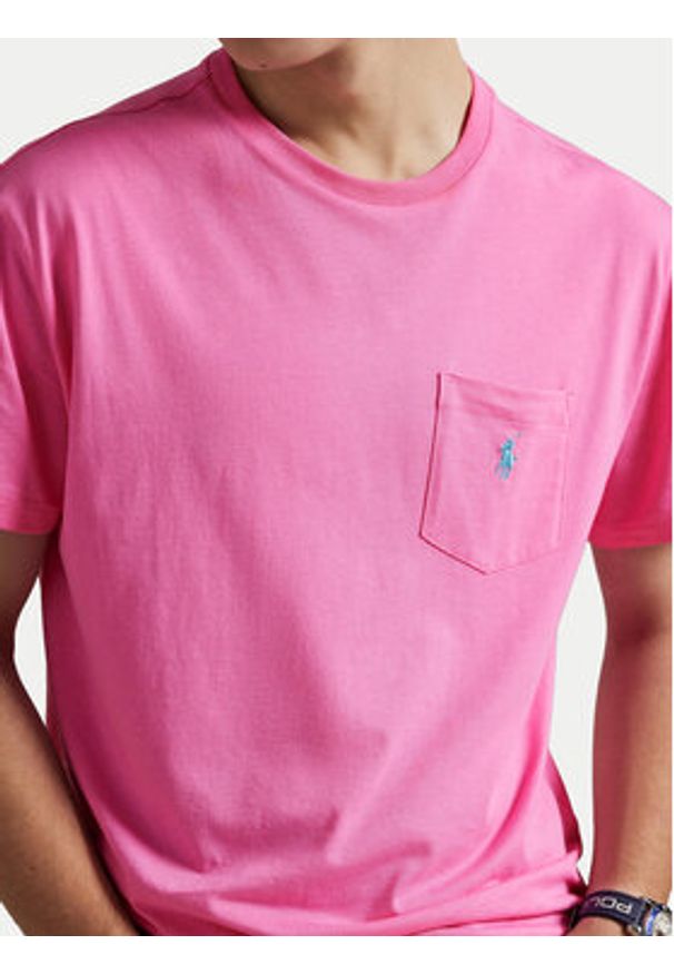 Polo Ralph Lauren T-Shirt 710671438511 Różowy Custom Slim Fit. Typ kołnierza: polo. Kolor: różowy. Materiał: bawełna