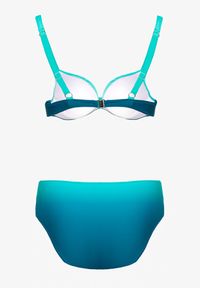 Born2be - Jasnozielone Bikini Majtki Figi i Biustonosz z Ozdobnym Marszczeniem Linaronia. Kolekcja: plus size. Kolor: zielony. Wzór: haft
