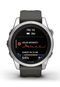 GARMIN - Garmin Fenix 7S Pro Solar srebrny z grafitowym paskiem. Rodzaj zegarka: cyfrowe. Kolor: wielokolorowy, srebrny, szary. Styl: sportowy, casual, militarny #4