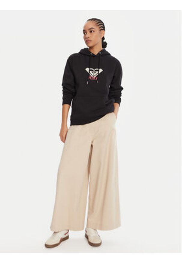 Roxy Bluza ERJFT05020 Czarny Regular Fit. Kolor: czarny. Materiał: bawełna