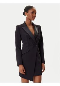 Elisabetta Franchi Marynarka AB-803-56E2-V520 Czarny Regular Fit. Kolor: czarny. Materiał: syntetyk