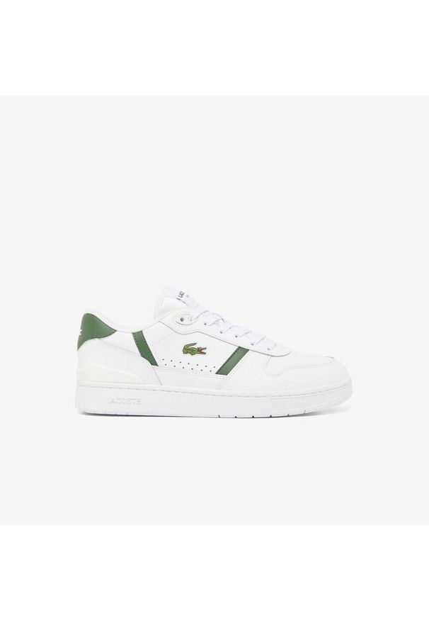Buty Lacoste T-Clip Set białe i zielone. Kolor: biały. Materiał: skóra. Sport: fitness