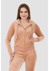 Juicy Couture - JUICY COUTURE Beżowa bluza Robertson Gold Hoodie. Kolor: beżowy #1