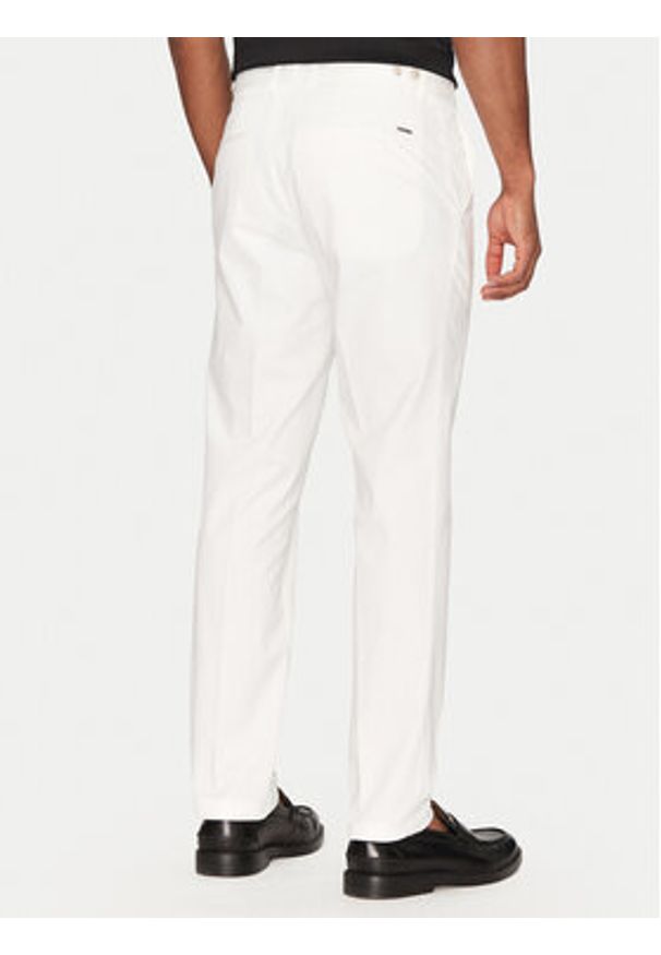 BOSS Spodnie garniturowe C-Genius 50539970 Biały Slim Fit. Kolor: biały. Materiał: bawełna