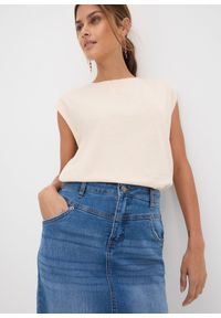 bonprix - Spódnica dżinsowa ze stretchem. Kolor: niebieski #3