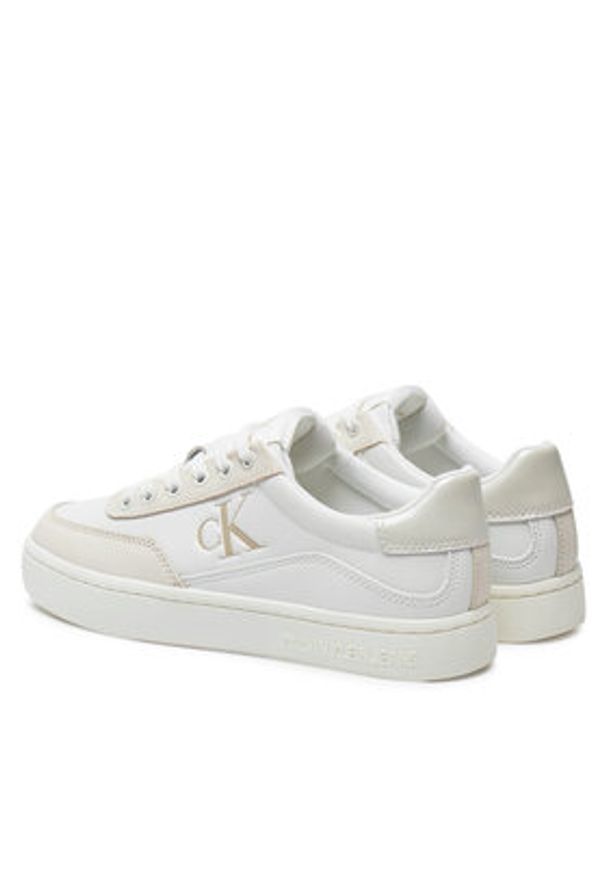 Calvin Klein Jeans Sneakersy Classic YW0YW01585 Biały. Kolor: biały. Materiał: skóra
